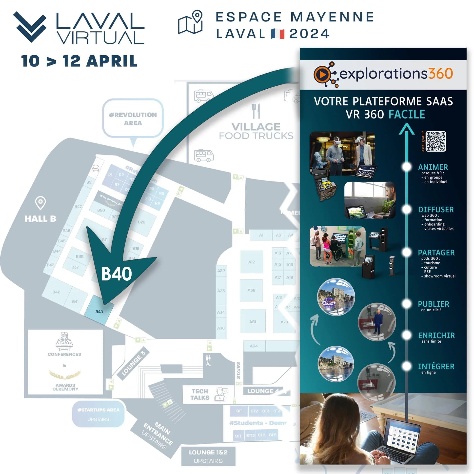 Laval Virtual 2024 : explorations360 plateforme SaaS VR 360