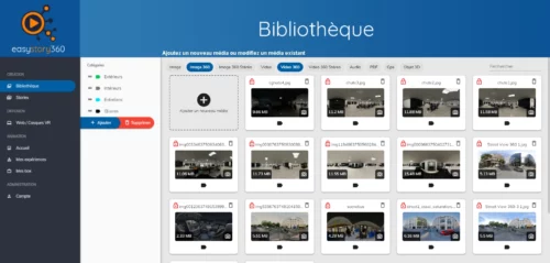 La page bibliothèque de easystory360